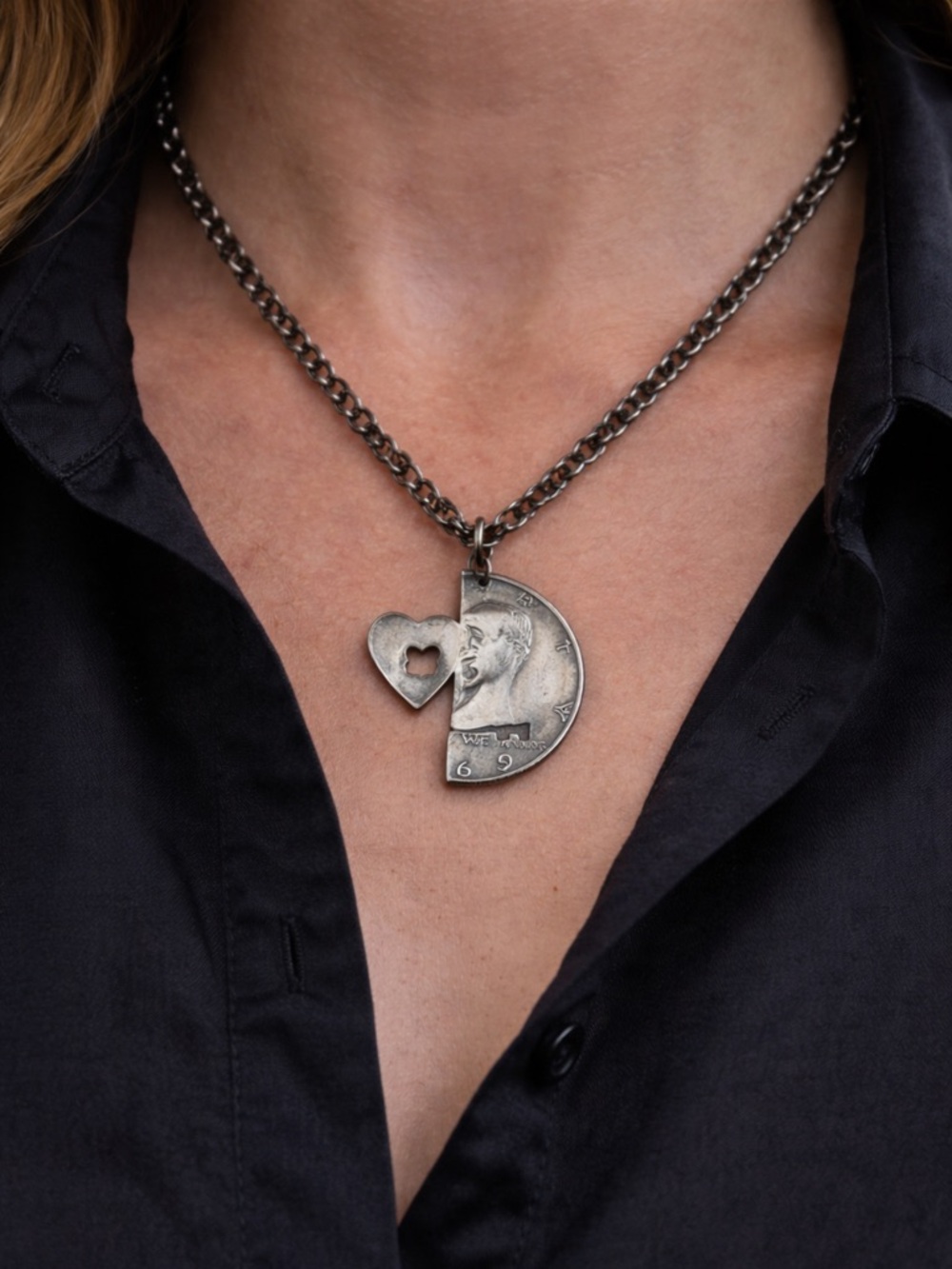 1969 JFK Kennedy Half Dollar KEY TO MY HEART Cutout